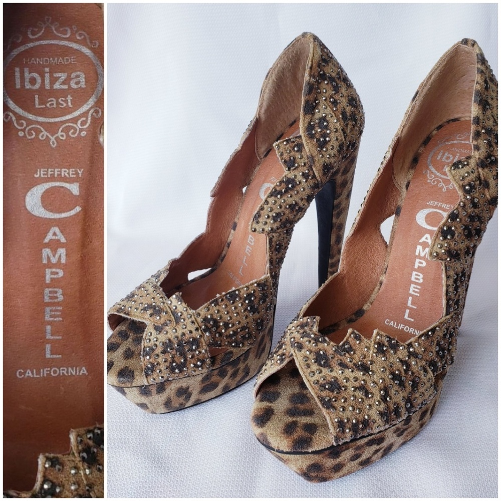 ✨️FINAL✨️Jeffrey Campbell Handmade Ibiza Last studded animal fur like 🤍Size 6